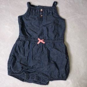 Carter’s Chambray Romper Ruffles Bow 12M